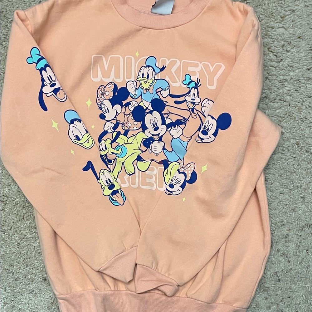 Disney Peach Sweater with Mickey and Friends